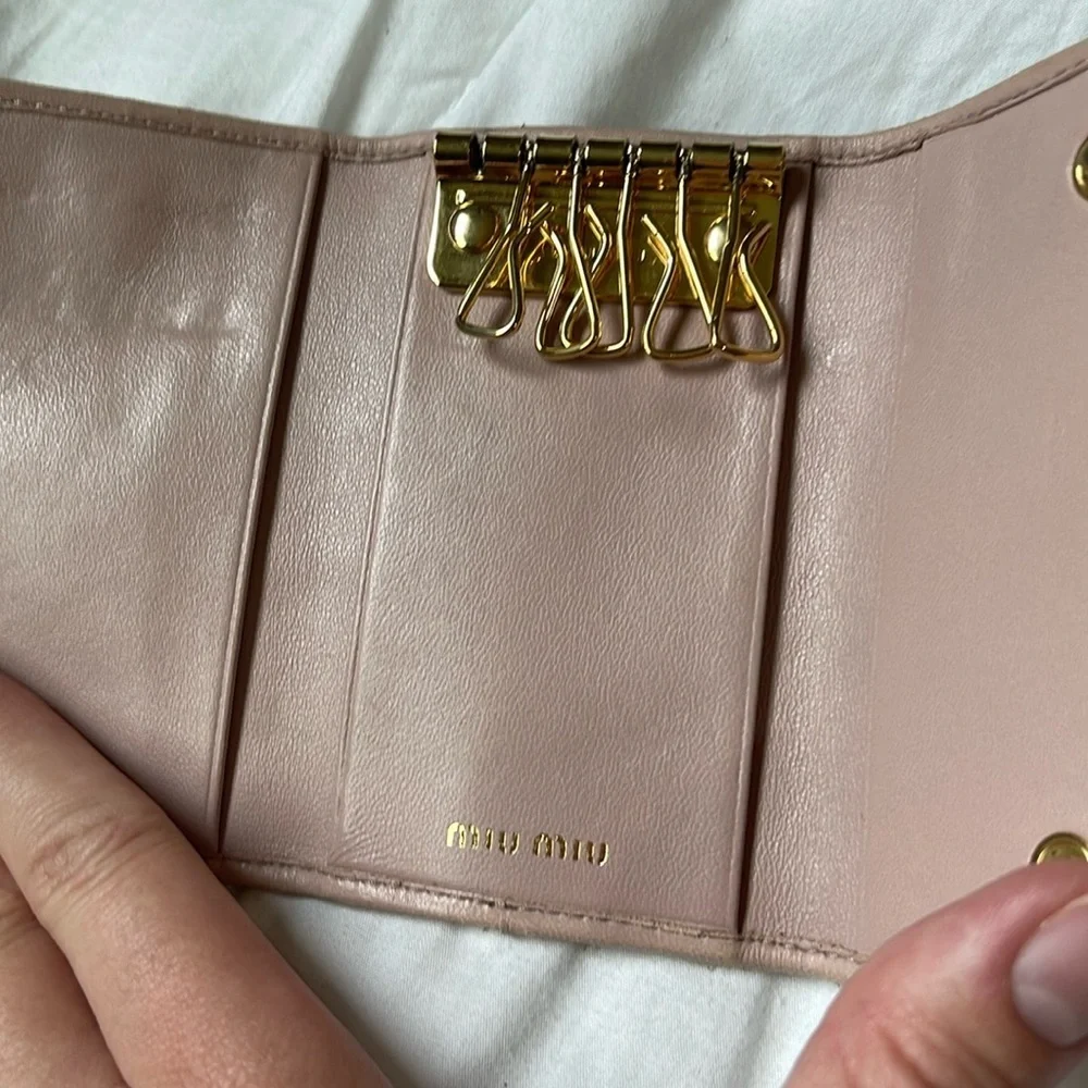 Miu Miu Pink Leather Key Case